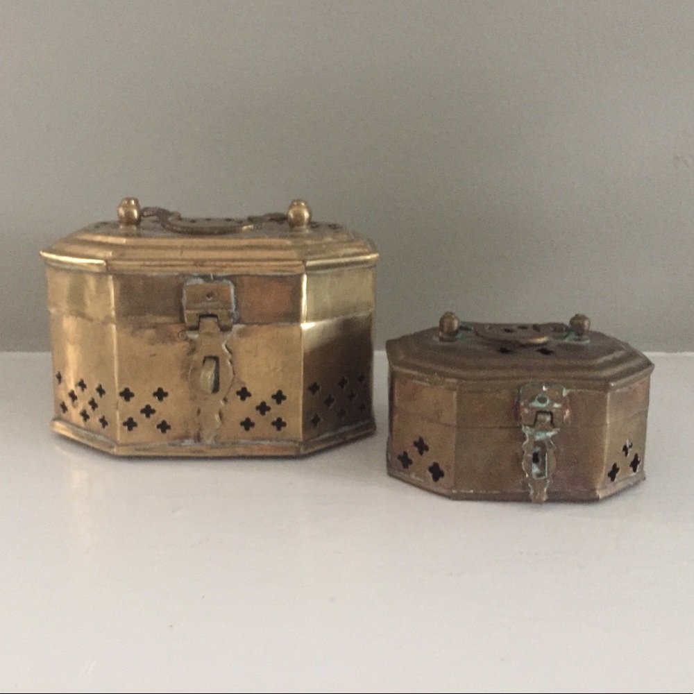 Pair of Brass Cricket Boxes